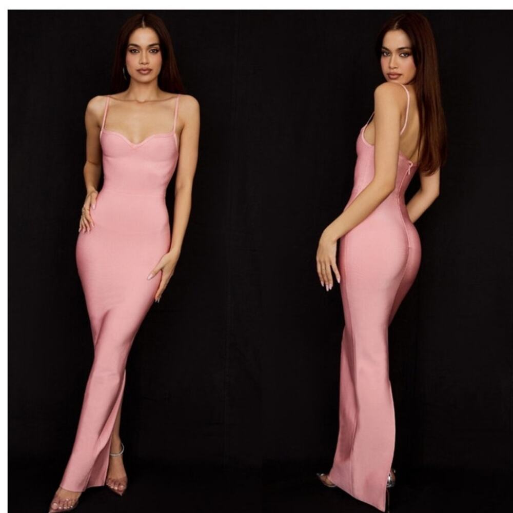 House of CB Fifi fairy pink fitted bodycon maxi dress